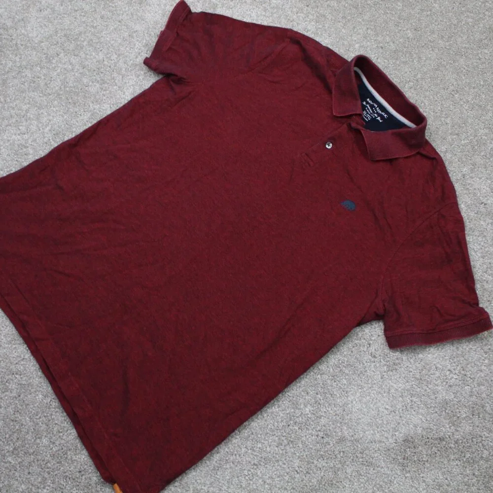 Banana Republic Polo Shirt Mens XL Heather Red Short Sleeve 100% Cotton Pullover
